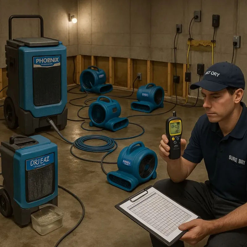 Structural Drying and Dehumidification process in Centerfield, UT